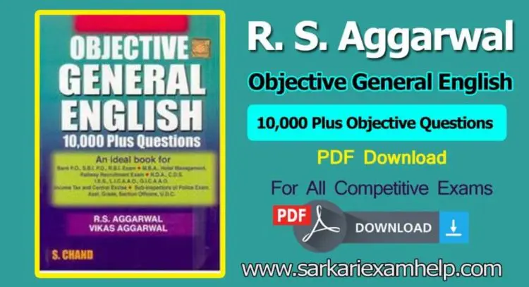 Latest R. S. Aggarwal Objective General English (10K + Objective Questions) PDF E-Book Free Download