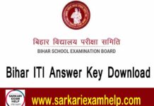 Bihar ITI Answer Key 2022 PDF Download