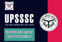 UPSSSC PET 2022 Answer Key PDF Download
