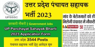 UP Panchayat Sahayak Bharti 2023 Application Form