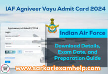 Indian Airforce Agniveer Vayu Admit Card 2024