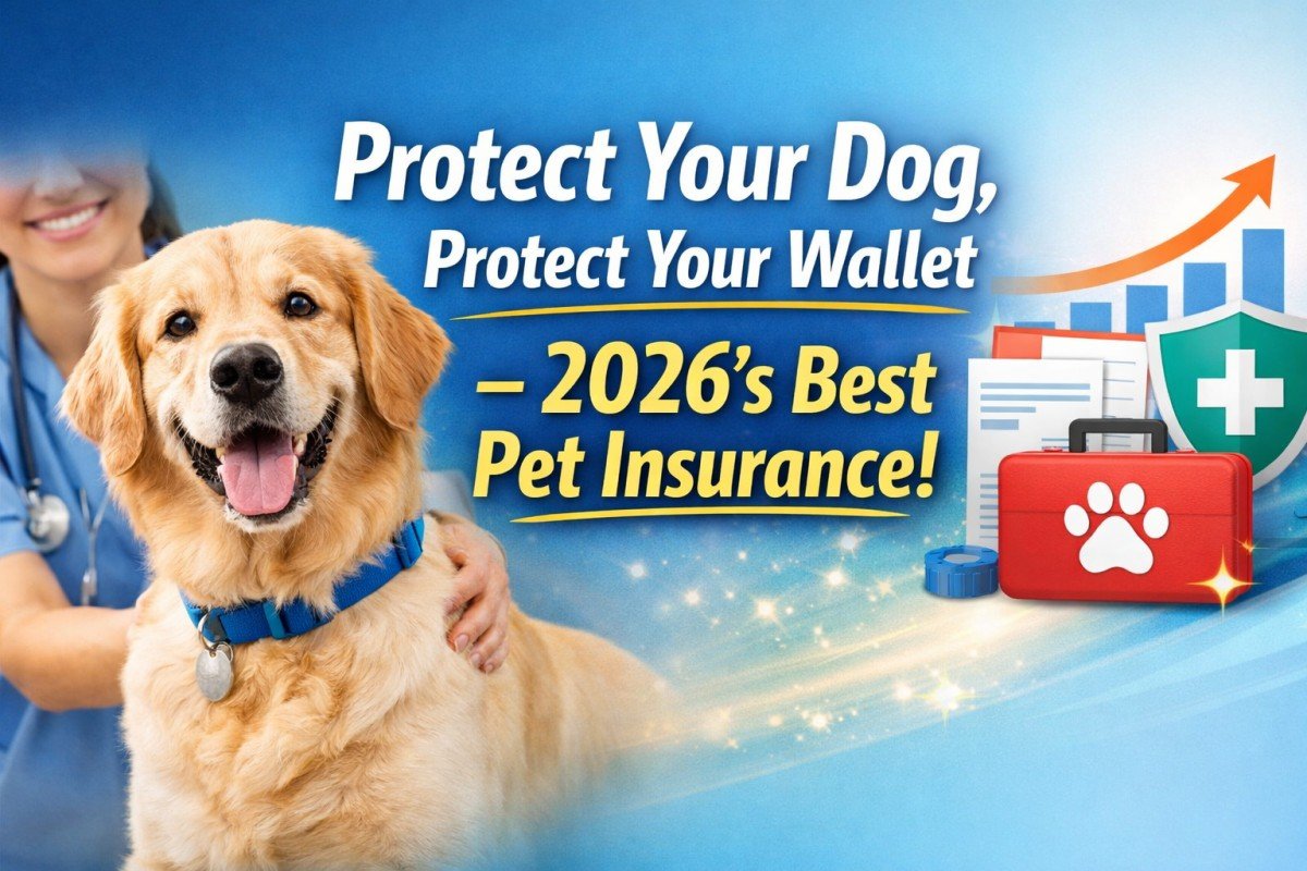 best pet insurance for dogs in the usa 2026 comparison chart with happy dog and veterinarian